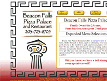 Tablet Screenshot of beaconfallspizzapalace.com